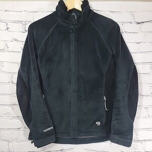 Mountain Hardwear Fleece Jacket Womens Small Black Full Zip Soft
